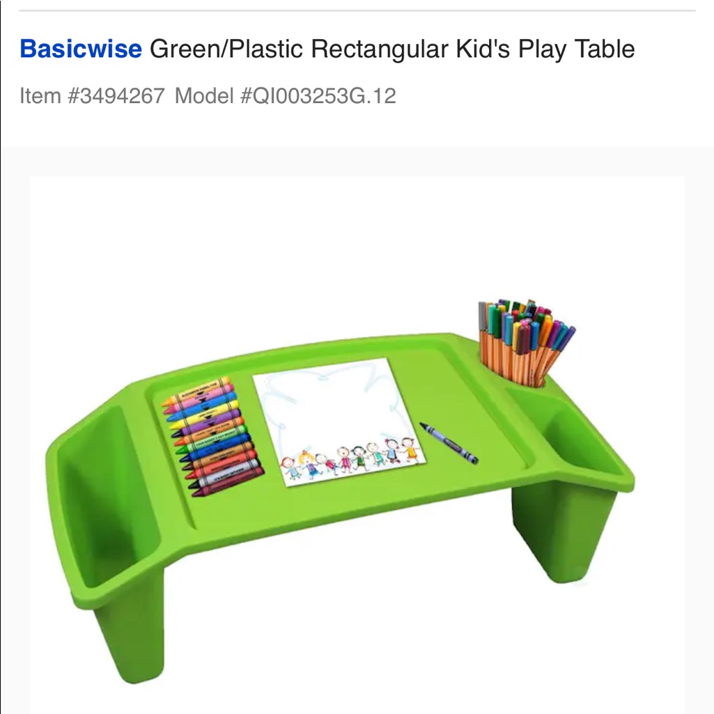 Blue Plastic Rectangular Play Table